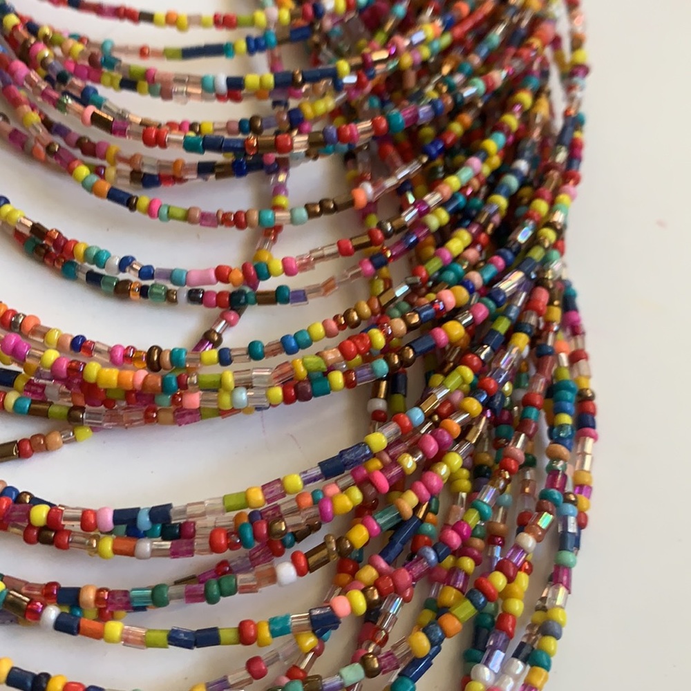 Multicolor Beaded Multi Strand Statement Necklace - image 6